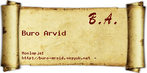 Buro Arvid névjegykártya